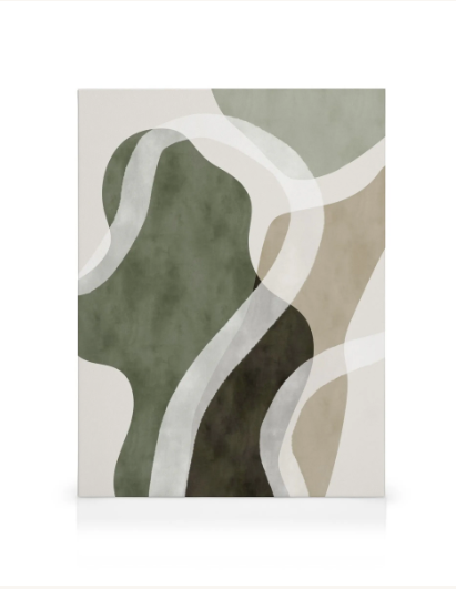 Abstract Green Shapes No1 Canvas print
